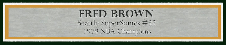 Downtown Fred Brown Signed Framed 8x10 Photo Seattle Supersonics MCS Holo