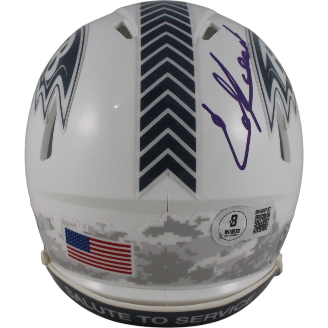 Ed Reed Autographed Baltimore Ravens 24 STS Mini  Helmet Beckett Witness 49254