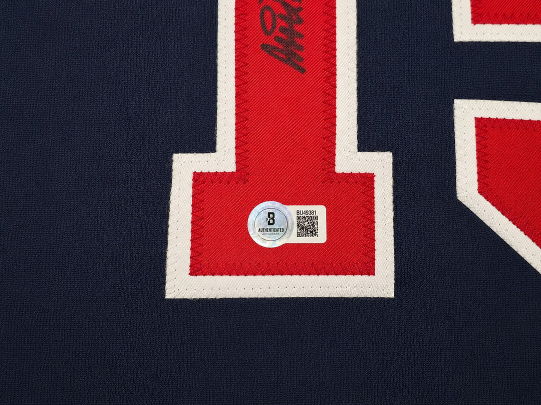 Magic Johnson Signed Framed Blue All Star Jersey Beckett BAS Witness
