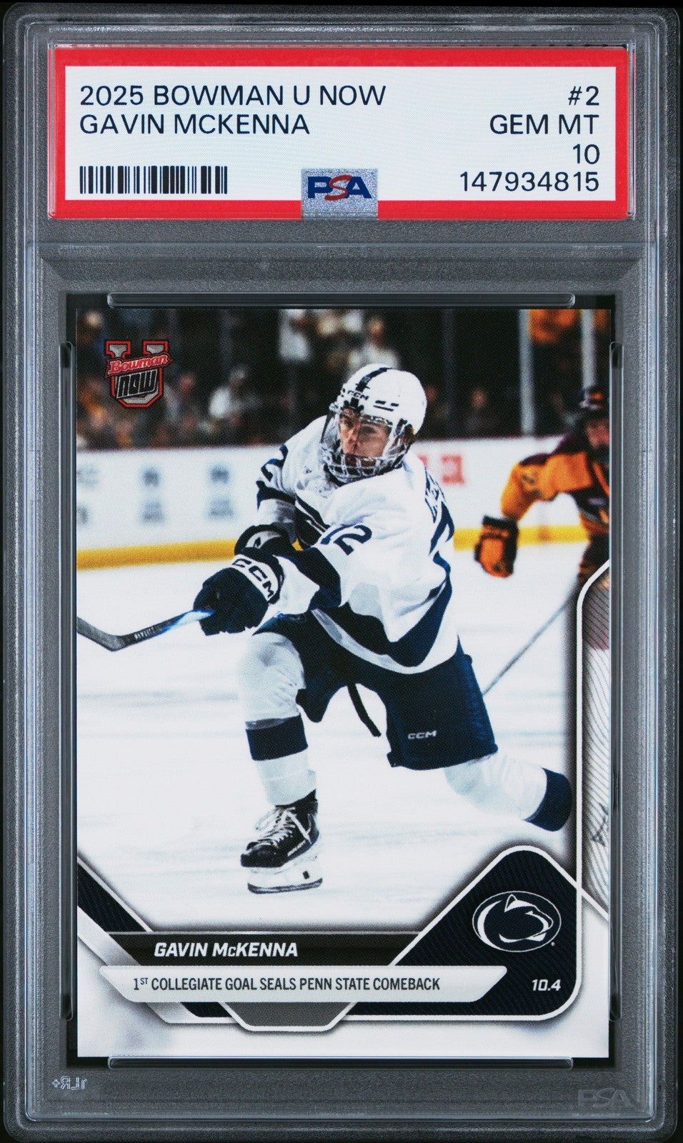 Graded 2025 Topps Bowman U Now Gavin McKenna #2 Rookie RC Card PSA 10