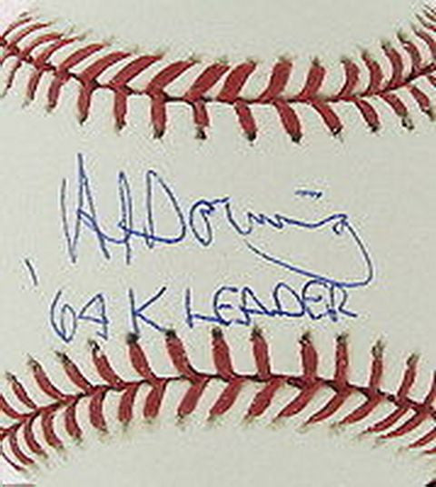AL DOWNING HAND SIGNED 1964 STRIKEOUT LEADER  ROMLB BALL NY YANKEES DODGERS COA