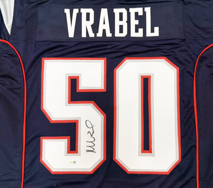 Mike Vrabel Signed Patriots Blue Custom Jersey JSA Witness