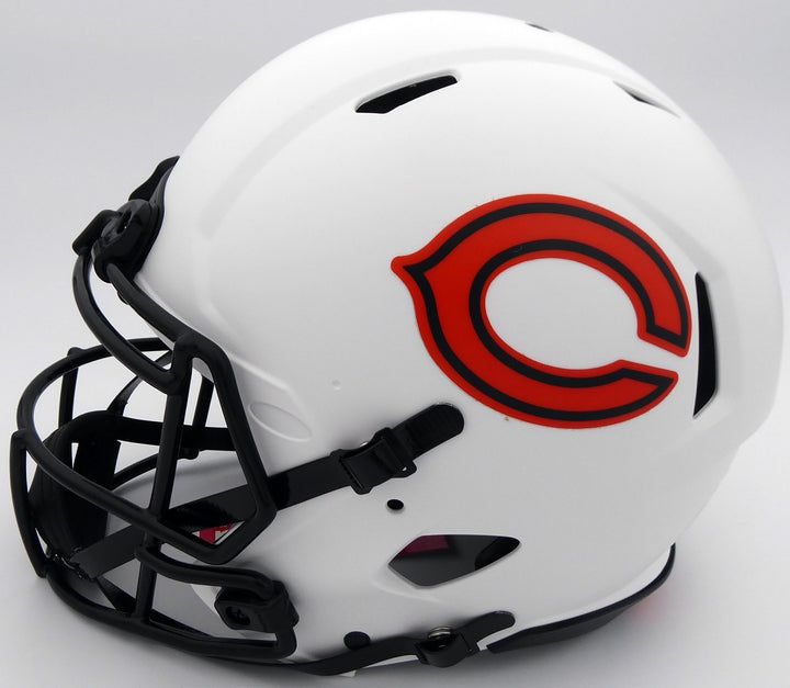 Justin Fields Signed Bears Lunar Eclipse White Full Size Authentic Speed Helmet