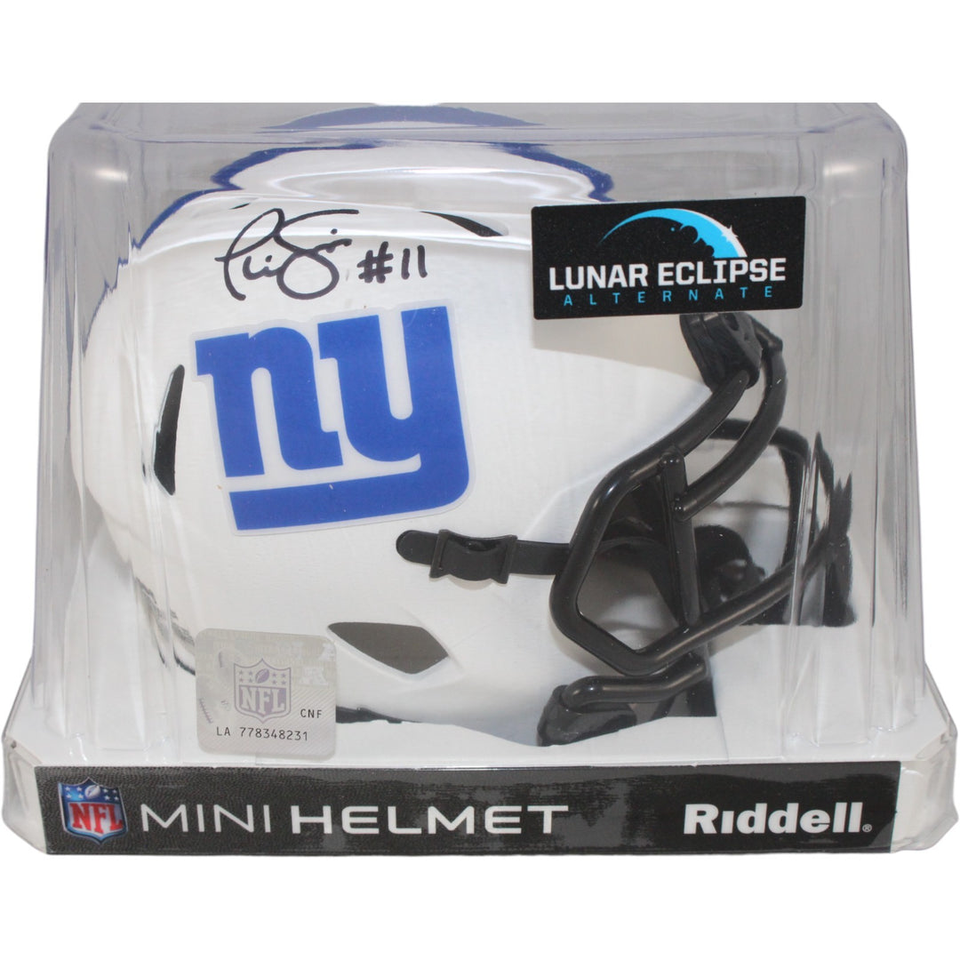 Phil Simms Autographed New York Giants Lunar Mini Helmet Beckett Witness 50808