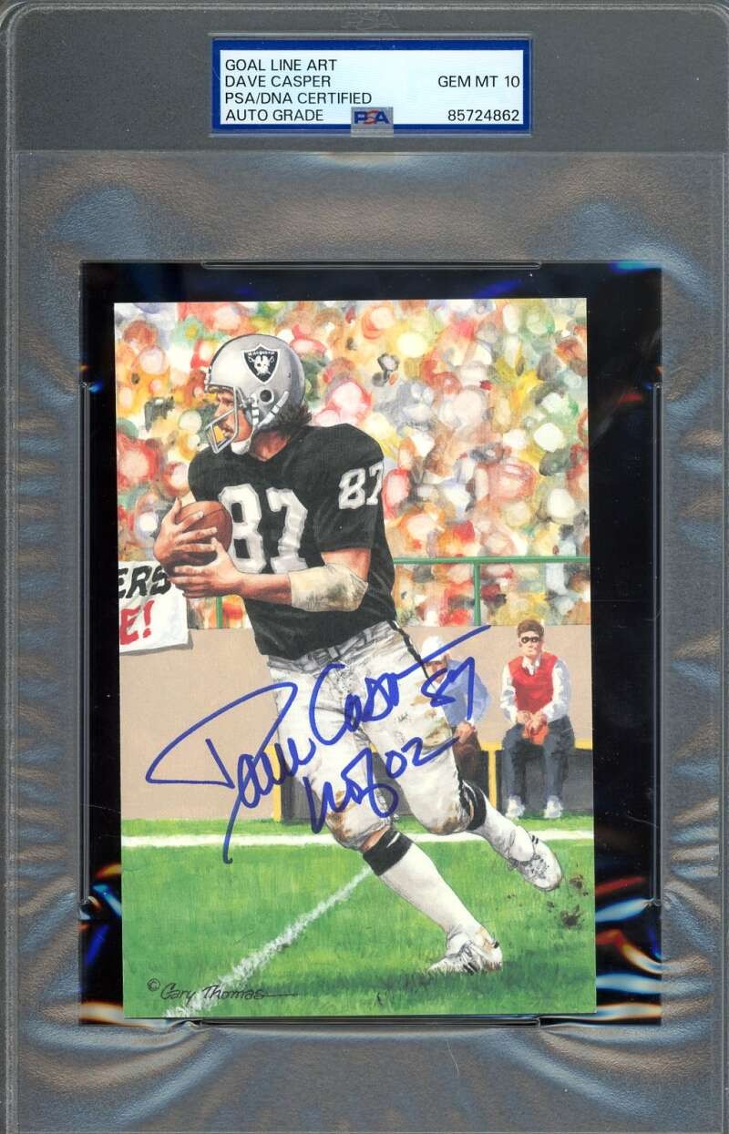 Dave Casper Gem Mint 10 PSA DNA Signed Goal Line Art Card GLAC Autograph HOF 02