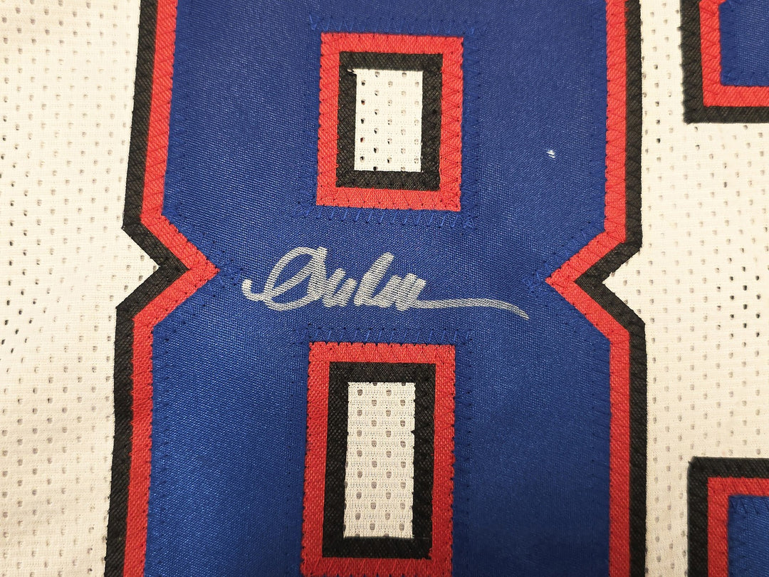 Bills Jim Kelly, Thurman Thomas & Andre Reed Signed White Jersey Beckett Witness