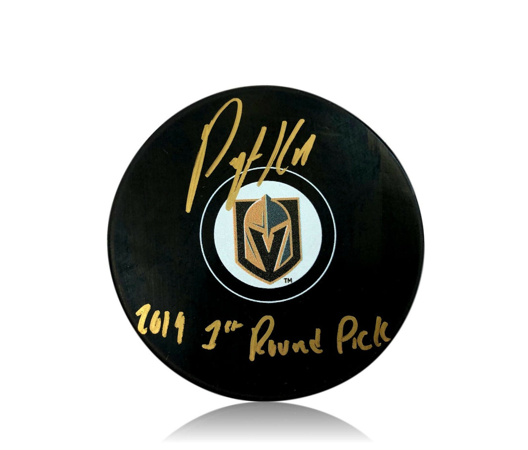 Peyton Krebs Signed Puck Inscribed: 2019 1st Round Pick Vegas Golden Knights COA