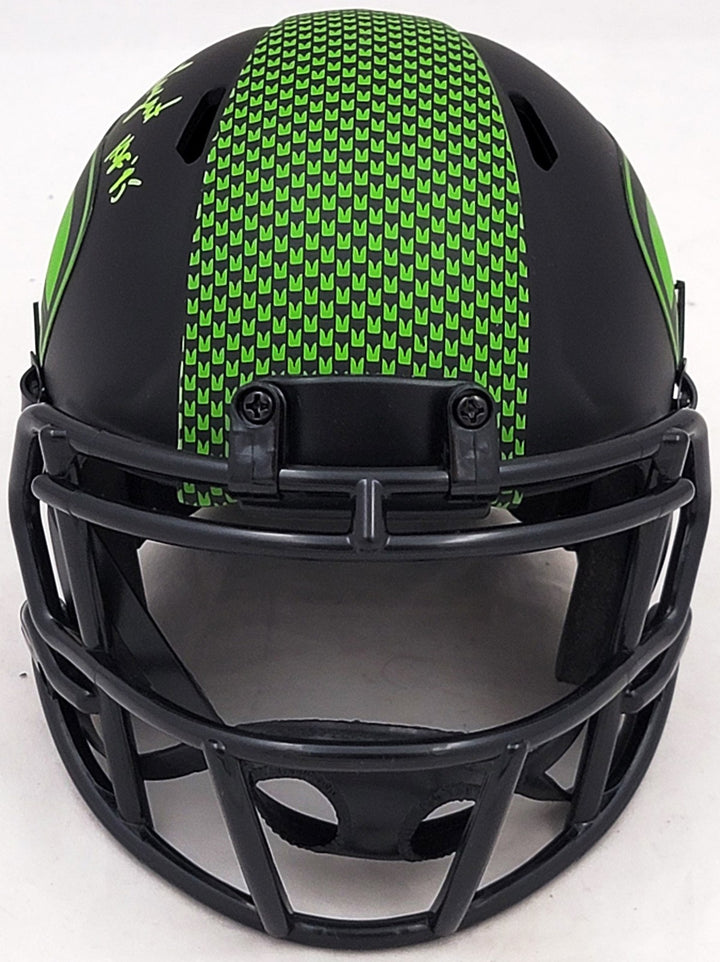 Steve Largent Signed Seahawks Eclipse Black Speed Mini Helmet "HOF 95" MCS Holo