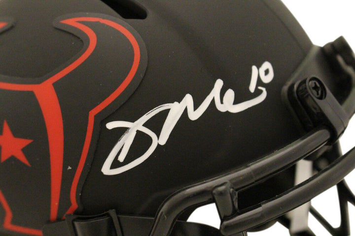 David Mills Autographed Houston Texans Eclipse Mini Helmet Beckett 37281