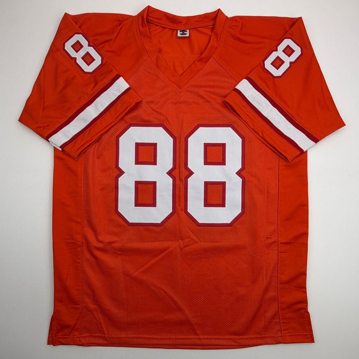 Autographed/Signed Jimmie Giles Tampa Bay Orange Football Jersey JSA COA