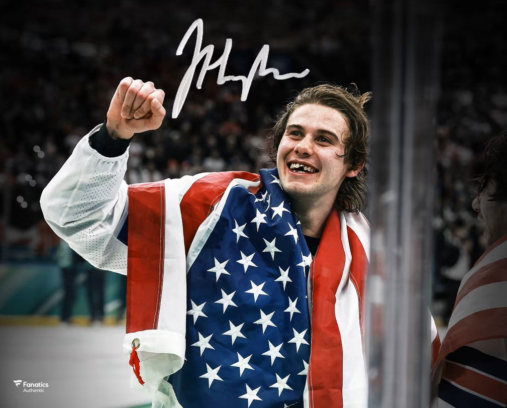 Jack Hughes Signed 16x20 USA Hockey 2026 Olympic Gold Photo Fanatics