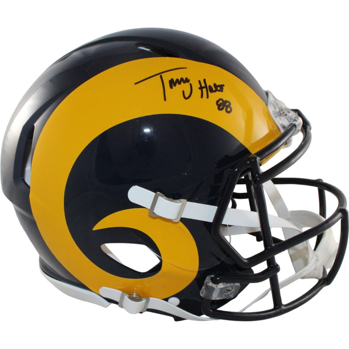 Torry Holt Autographed St Louis Rams Authentic TB Helmet Beckett Witness 56875