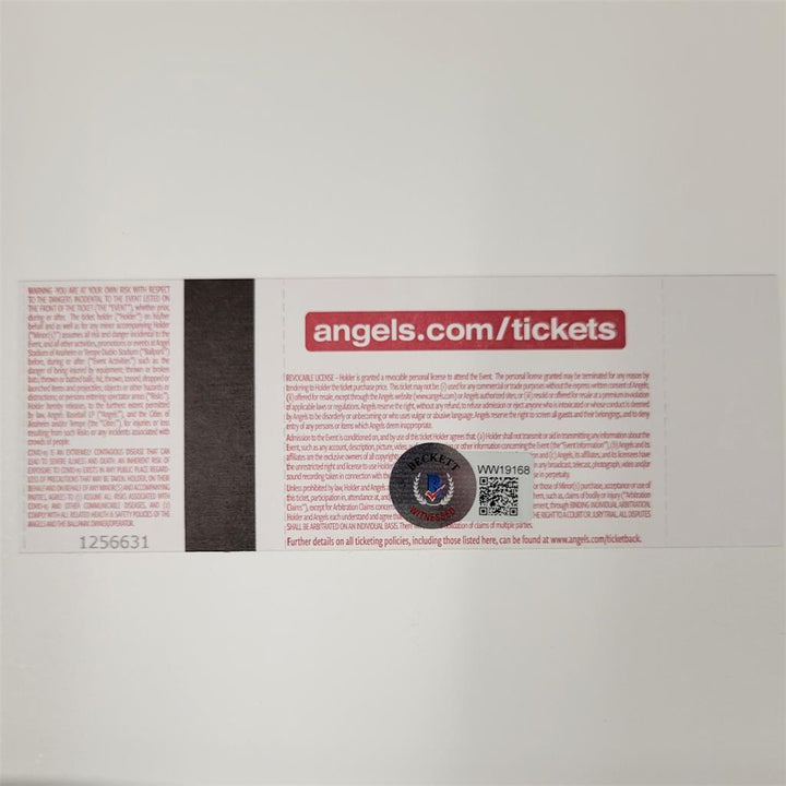 Luis Rengifo signed "Switch Hit HRs" Ticket 9/16/22 ~ BAS Beckett Witness holo
