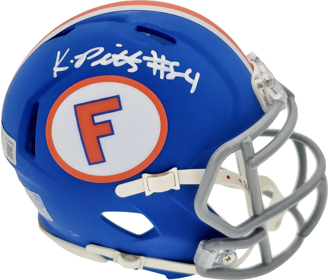 Kyle Pitts Signed Florida Gators Flat Matte Blue Speed Mini Helmet Beckett