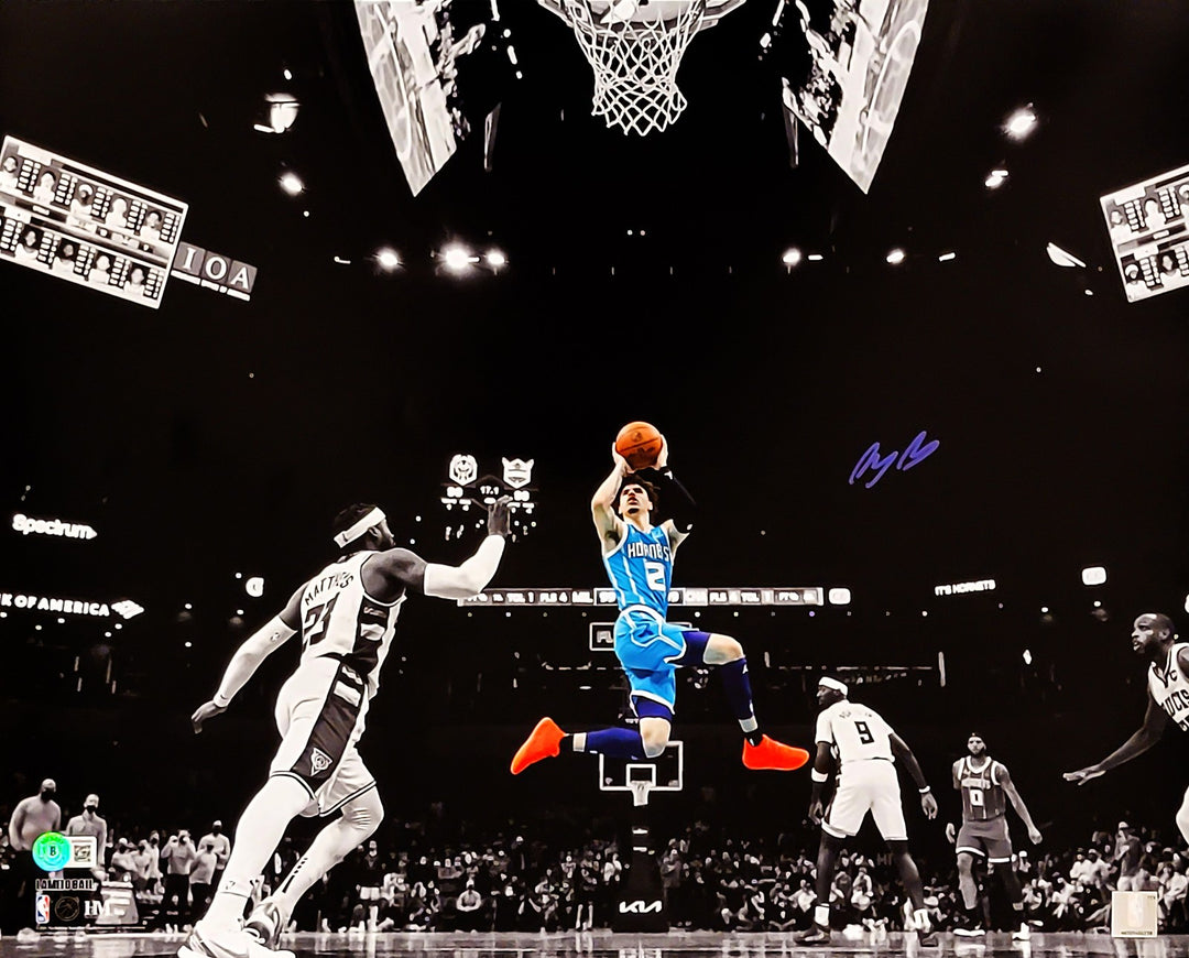 LaMelo Ball Autographed Signed 16x20 Photo Charlotte Hornets Beckett