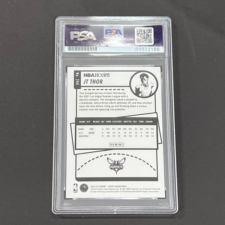 2021-22 Panini Hoops #244 JT Thor Signed Card AUTO 10 PSA/DNA Slabbed Hornets