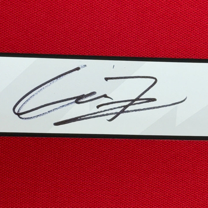 Framed Autographed/Signed Alejandro Garnacho 35x39 ManU Red Jersey BAS COA