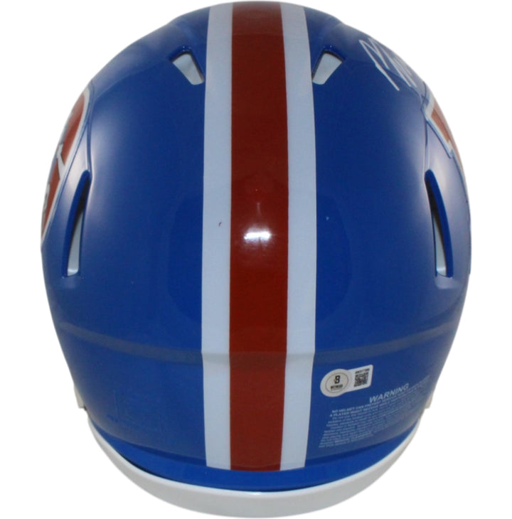 Bo Nix Autographed Denver Broncos Authentic TB Helmet Beckett Witness 55148