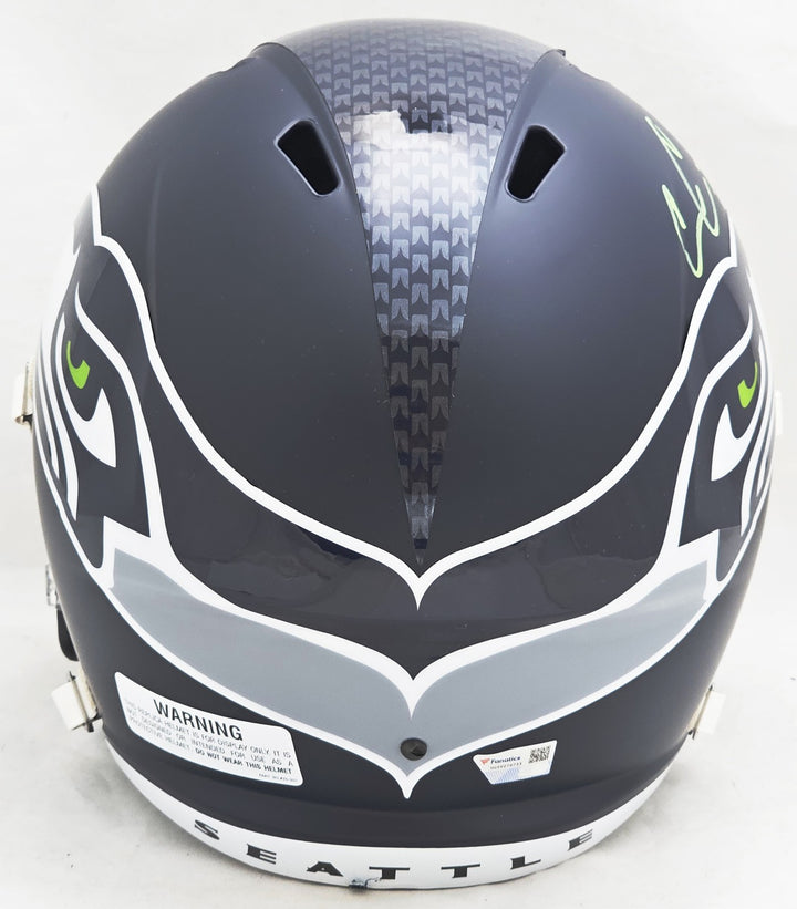 Chris Carson Signed Seattle Seahawks Blue Full Size Speed Helmet Fanatics Holo
