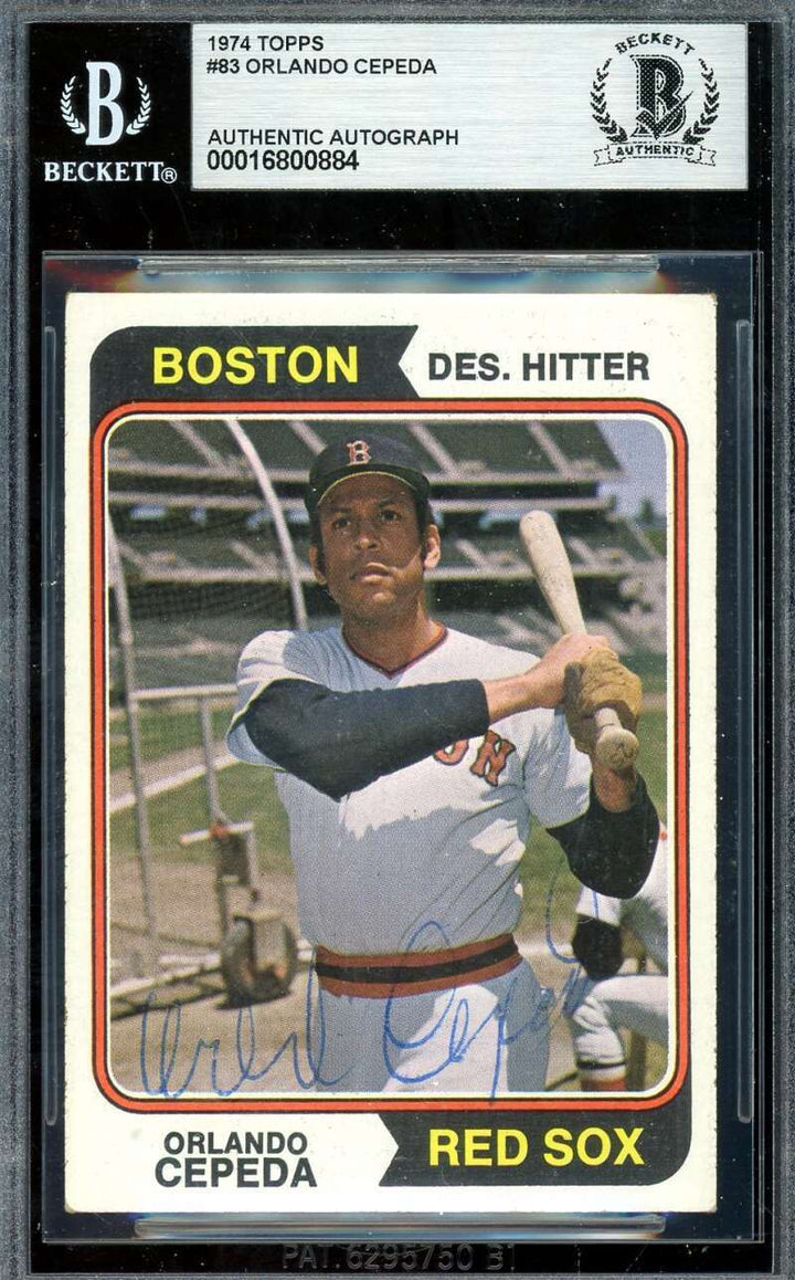 Orlando Cepeda Beckett BAS Vintage Signed 1974 Topps Autograph