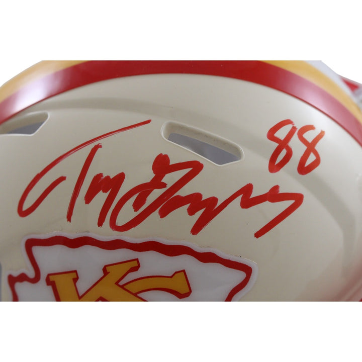 Tony Gonzalez Autographed Kansas City Chiefs Retro Mini Helmet Beckett 56418