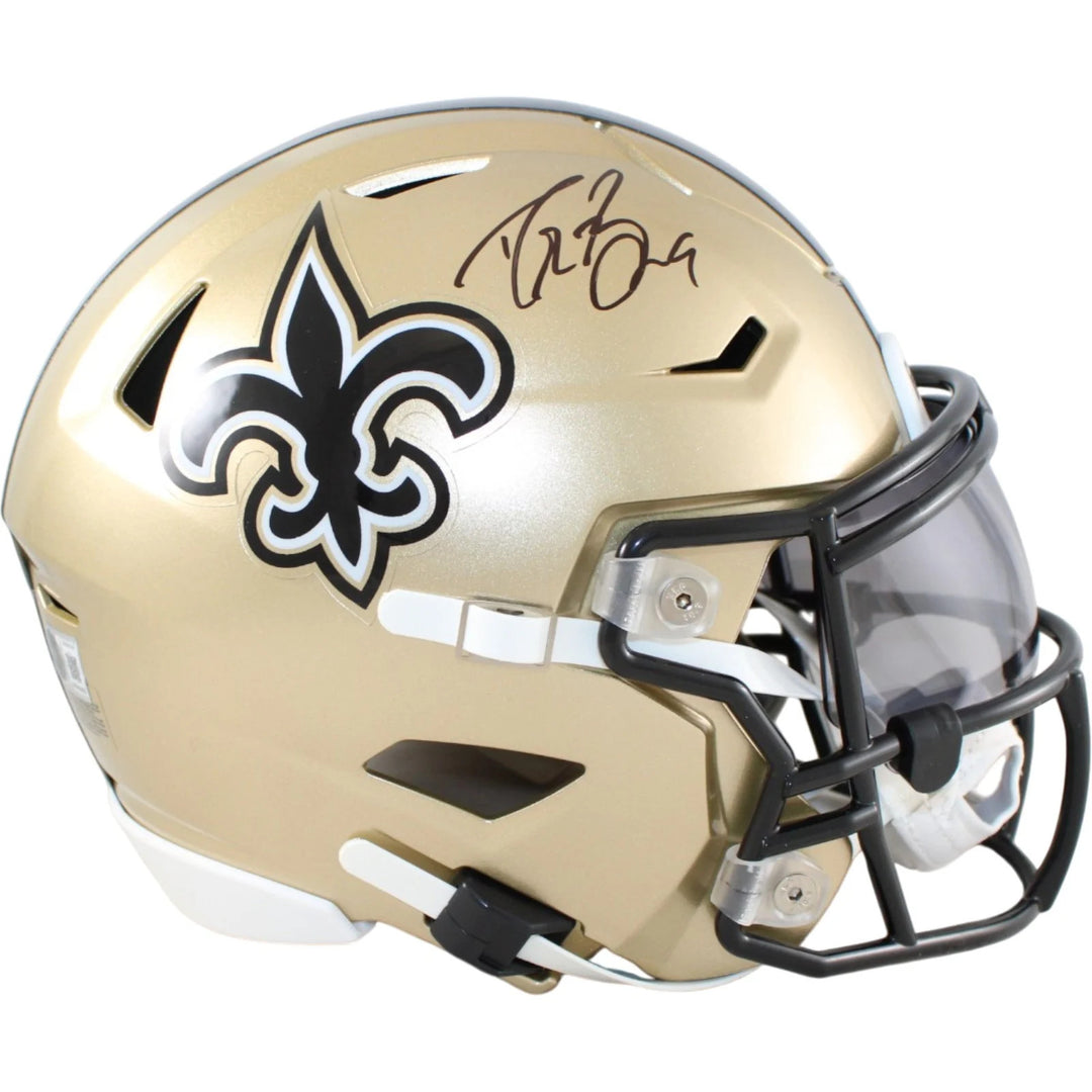 Drew Brees Autographed New Orleans Saints Mid-Size Midi Helmet Beckett WIT 58424
