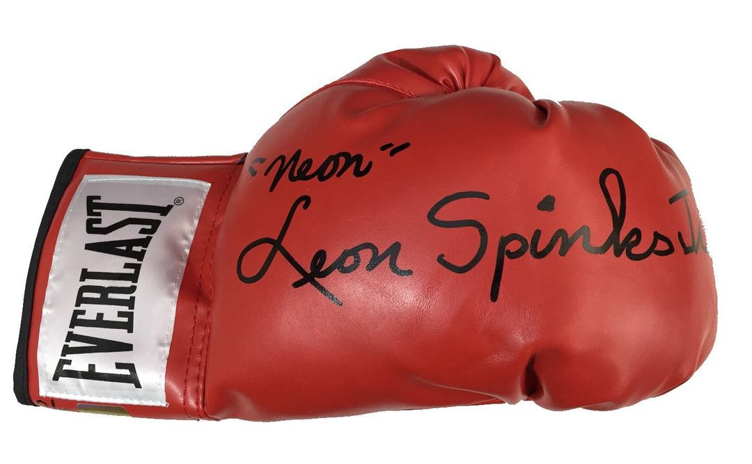 Leon Spinks Jr. "Full Name" Signed Boxing Glove #D/10 "Neon" Autograph Ali