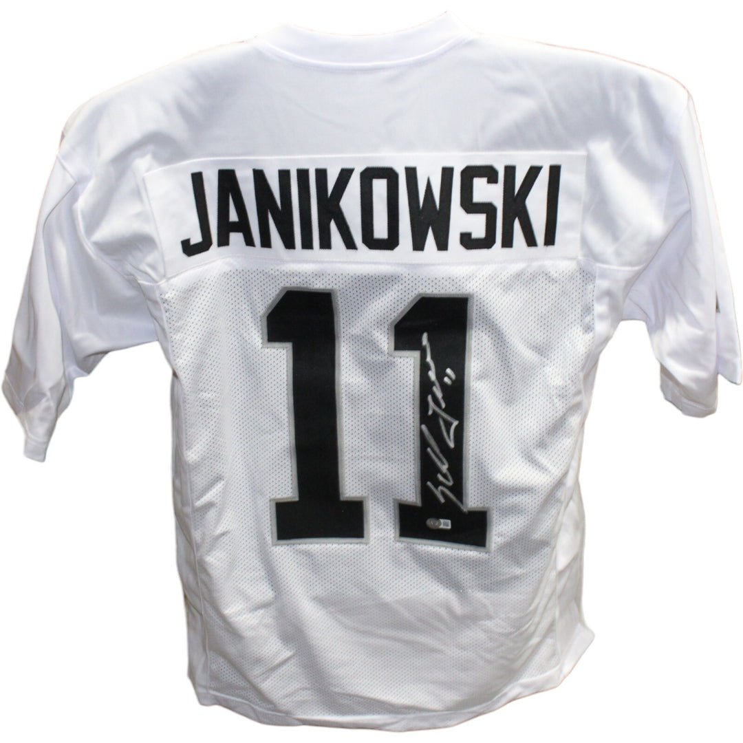 Sebastian Janikowski Autographed/Signed Pro Style Jersey XL White Beckett 42557