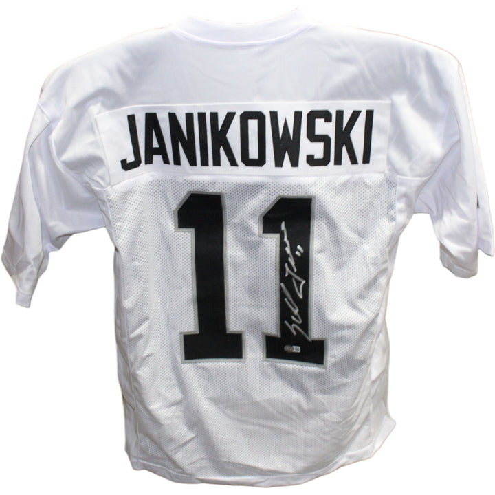 Sebastian Janikowski Autographed/Signed Pro Style Jersey XL White Beckett 42557