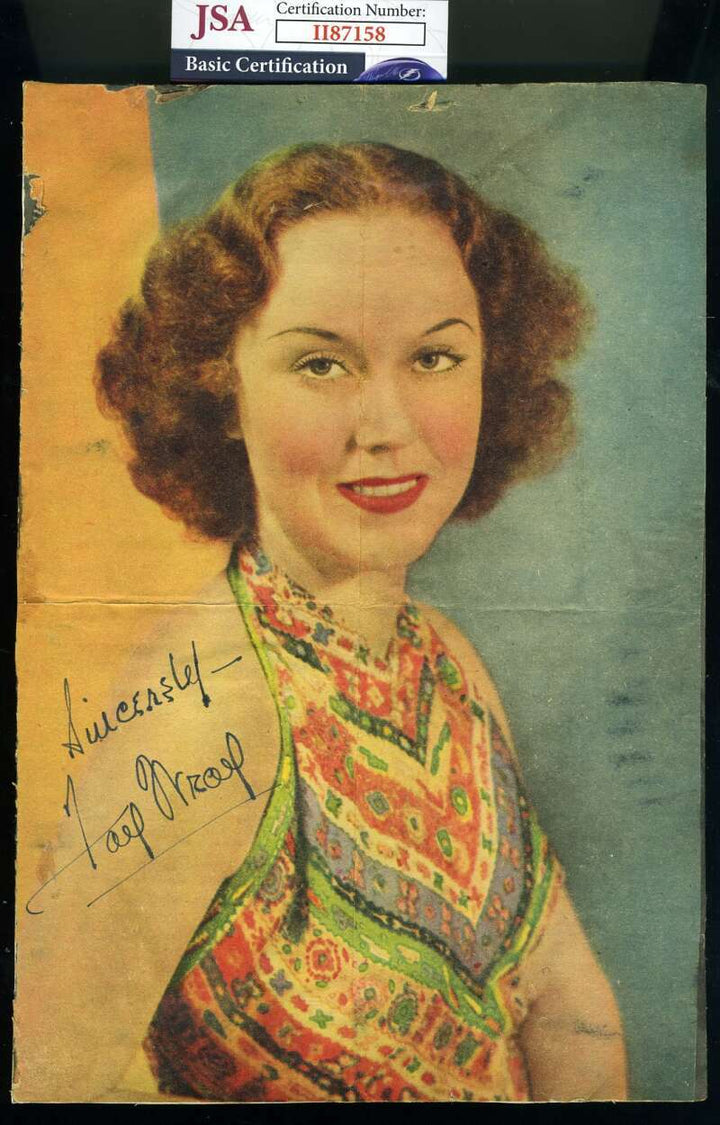 Fay Wray JSA Coa Signed 1930`s 7x10 Photo Autograph