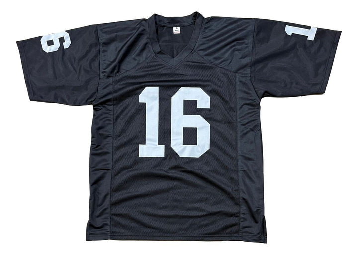 Jim Plunkett Oakland Signed Black Football Jersey BAS