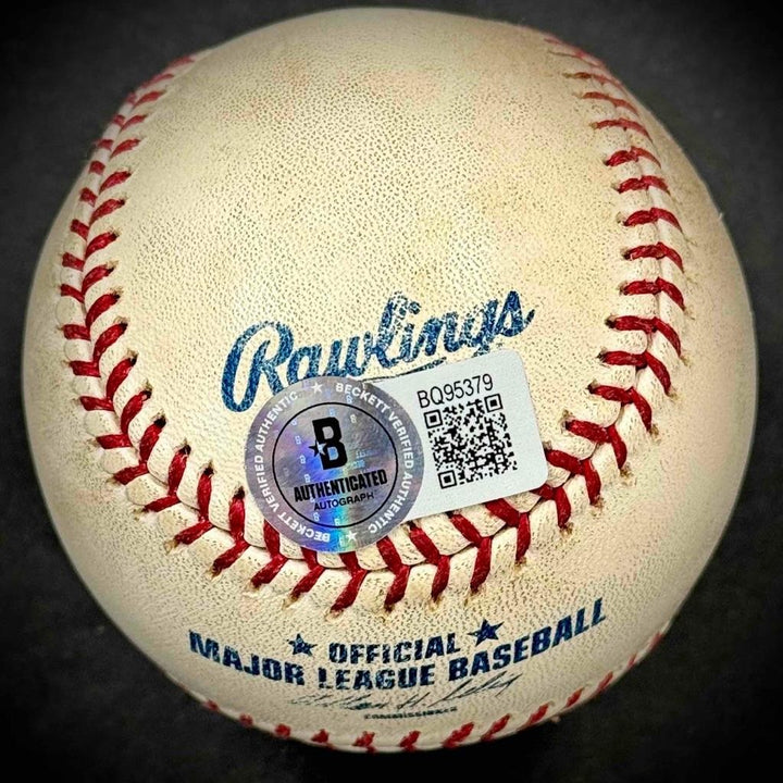 Garret Anderson "AS MVP 03" inscription signed game-used OML MLB Baseball BAS