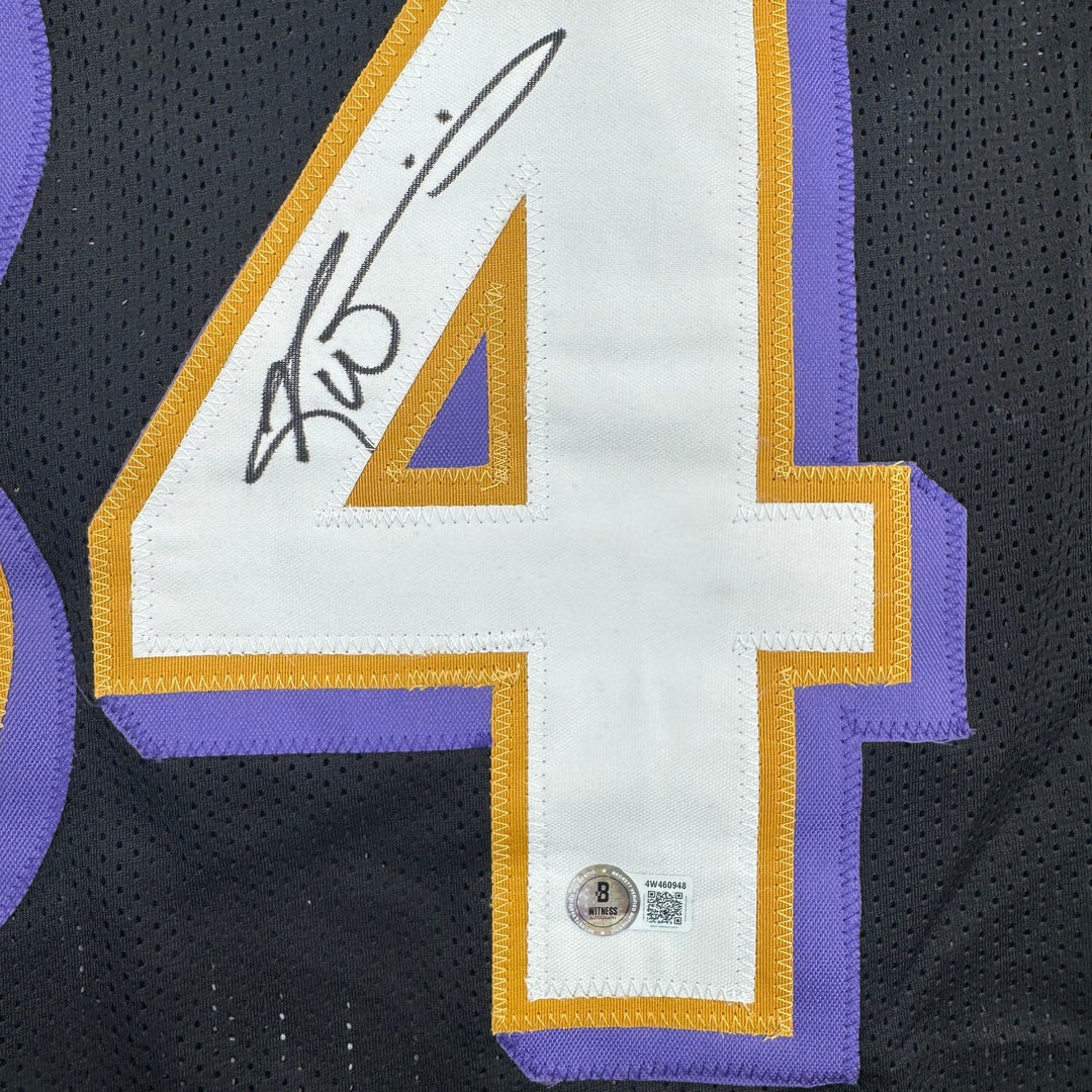 Autographed/Signed Ricky Williams Baltimore Black Football Jersey Beckett COA