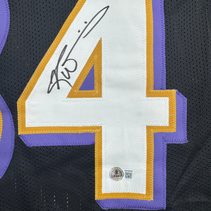 Autographed/Signed Ricky Williams Baltimore Black Football Jersey Beckett COA