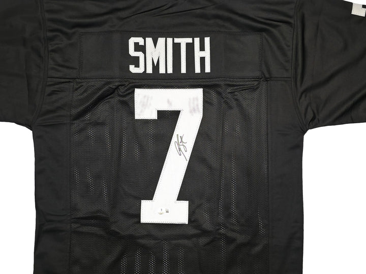 Las Vegas Raiders Geno Smith Signed Black Jersey Beckett Witness