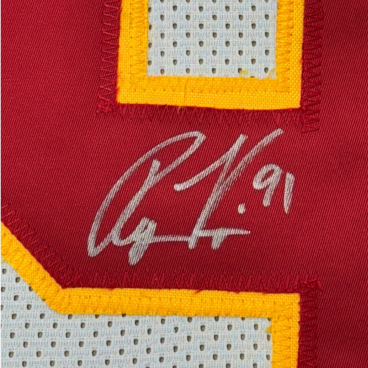 Framed Signed Ryan Kerrigan 35x39 Washington White Jersey JSA COA