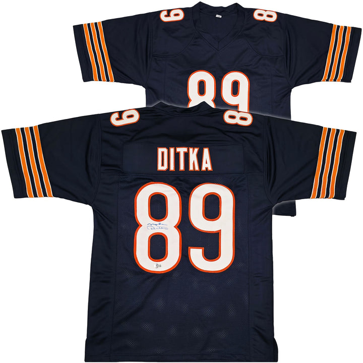 Chicago Bears Mike Ditka Autographed Signed Blue Jersey Beckett BAS QR