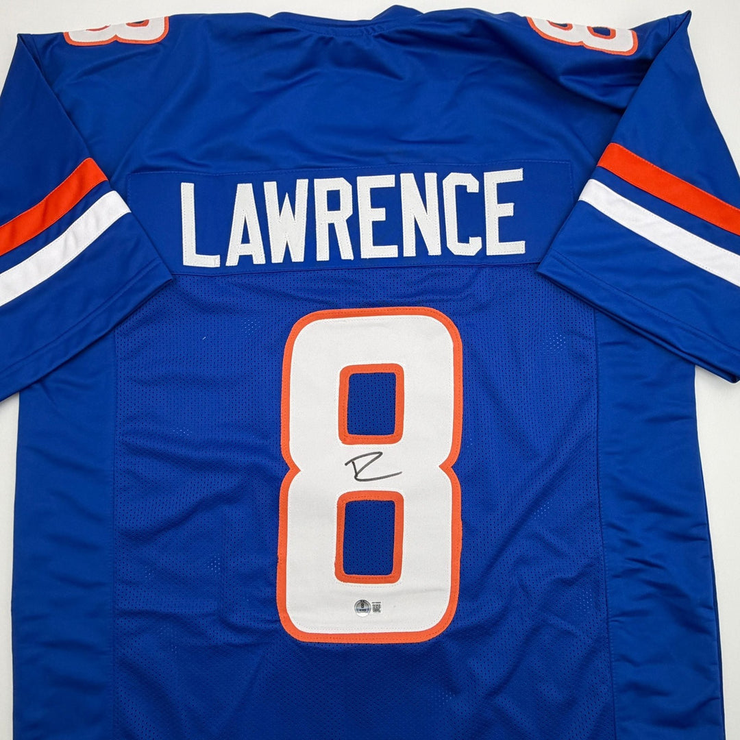 Autographed/Signed DeMarcus Lawrence Boise State Blue College Jersey Beckett COA