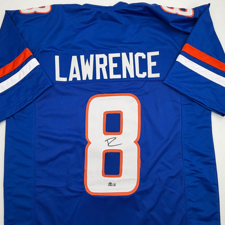 Autographed/Signed DeMarcus Lawrence Boise State Blue College Jersey Beckett COA