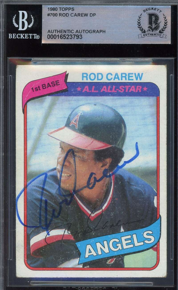 Rod Carew Beckett BAS Signed 1980 Topps Autograph