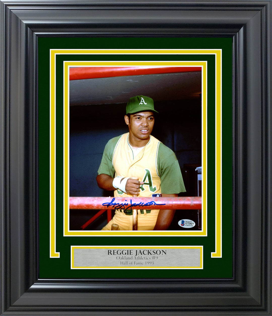 Reggie Jackson Signed Framed 8x10 Photo Oakland A's Beckett BAS