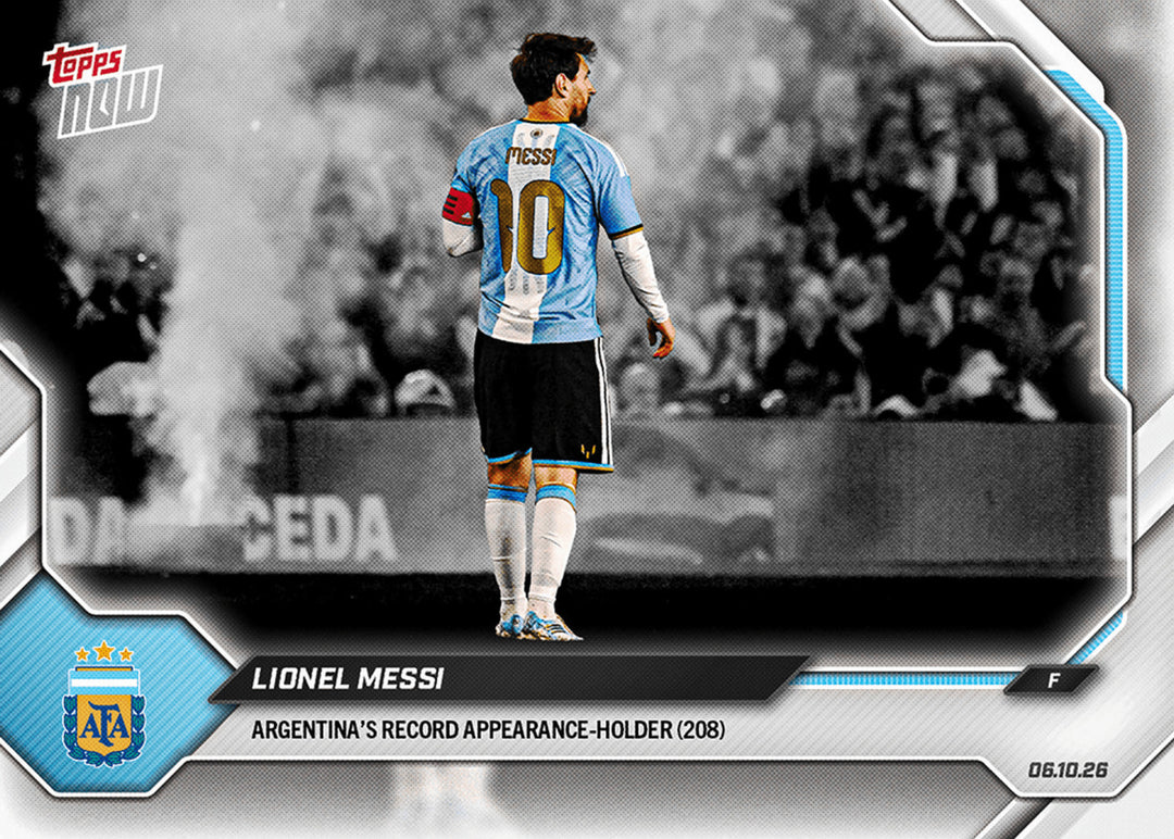 2026 Topps Now Lionel Messi #VAR2 Record Appearance Holder (208) Card