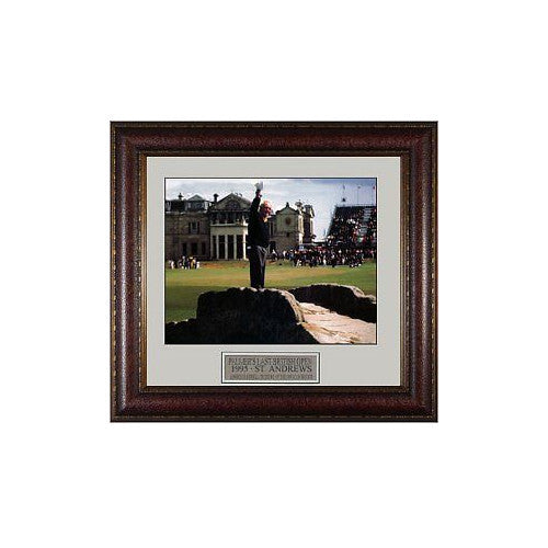 Arnold Palmer 1995 Last British Open Swilcan Bridge 11x14 Photo - Leather Framed