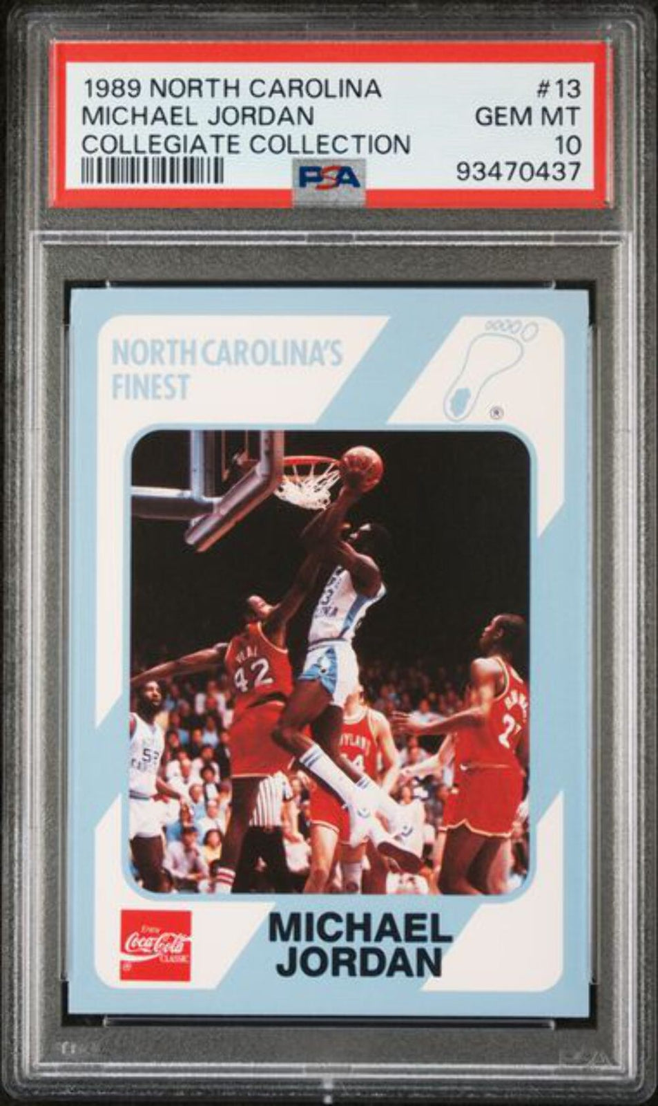 Graded 1989 Collegiate Collection Michael Jordan #13 Basketball Card PSA 10