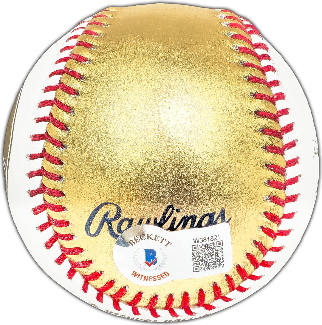 Yordan Alvarez Autographed 2022 Gold WS Baseball Astros Beckett W381821