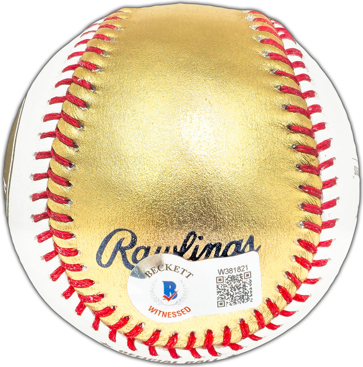 Yordan Alvarez Autographed 2022 Gold WS Baseball Astros Beckett W381821