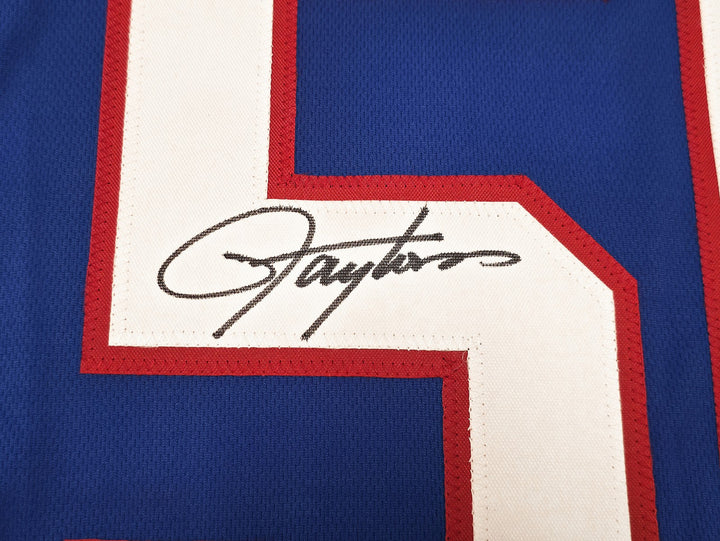 New York Giants Lawrence Taylor Signed Blue Jersey Beckett BAS Witness