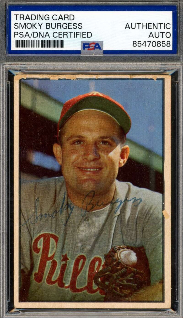 Smoky Burgess PSA DNA Signed 1953 Bowman Color Autograph