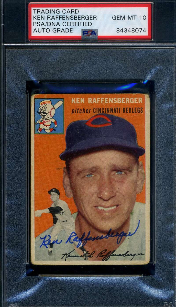 Ken Raffensberger PSA DNA Gem Mint 10 Signed 1954 Topps Autograph