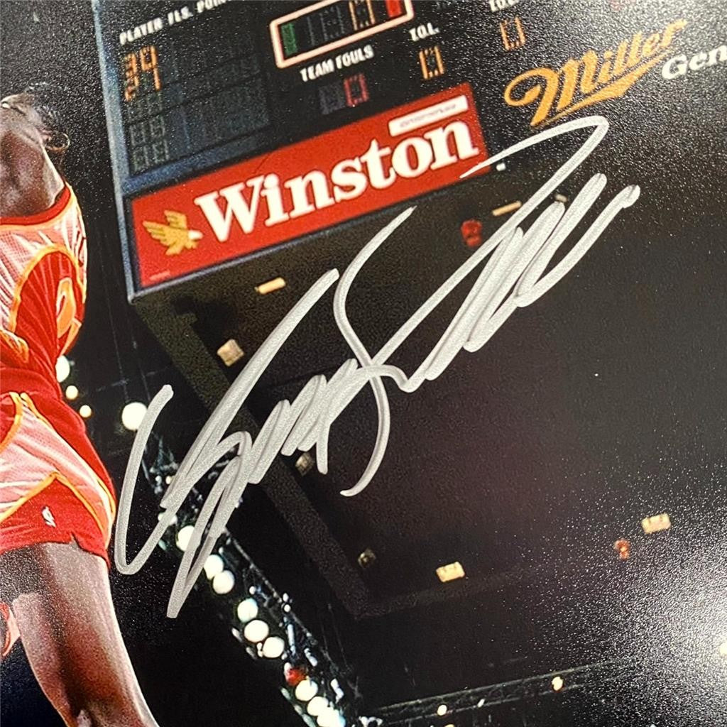 Dominique Wilkins signed Slam Dunk 11x14 Photo autograph (C) ~ Beckett BAS